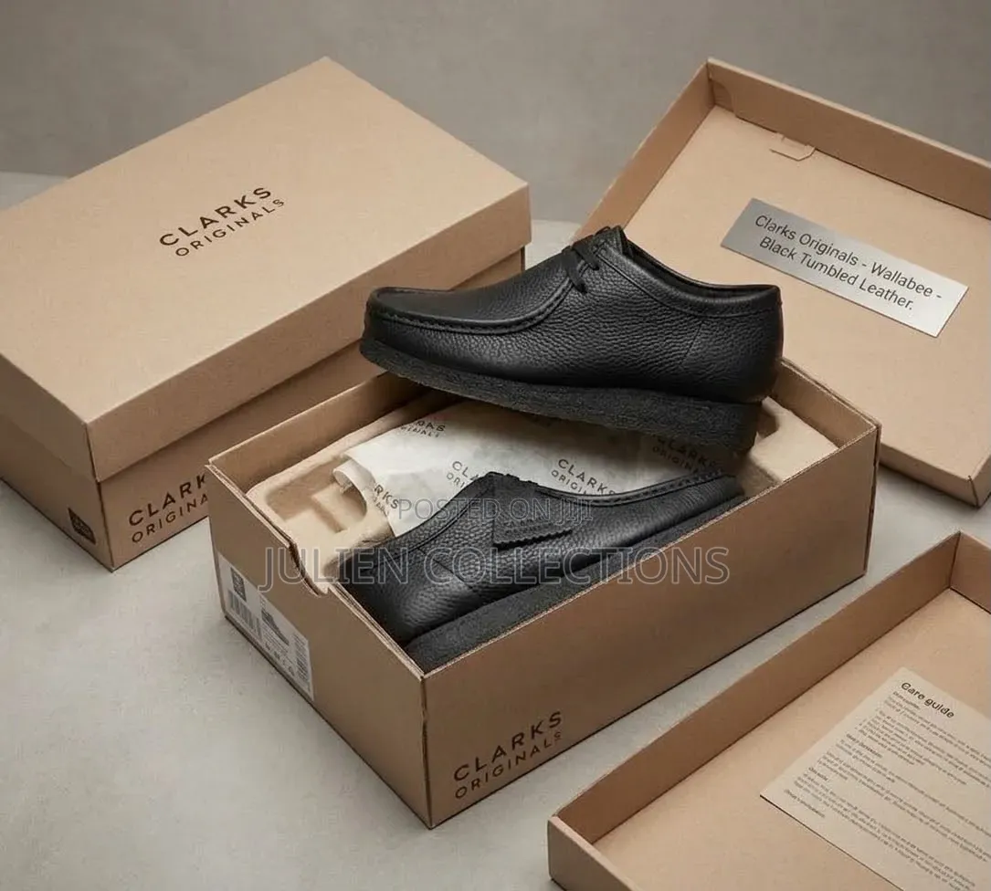 Original Clarks Wallabees PU Leather Black