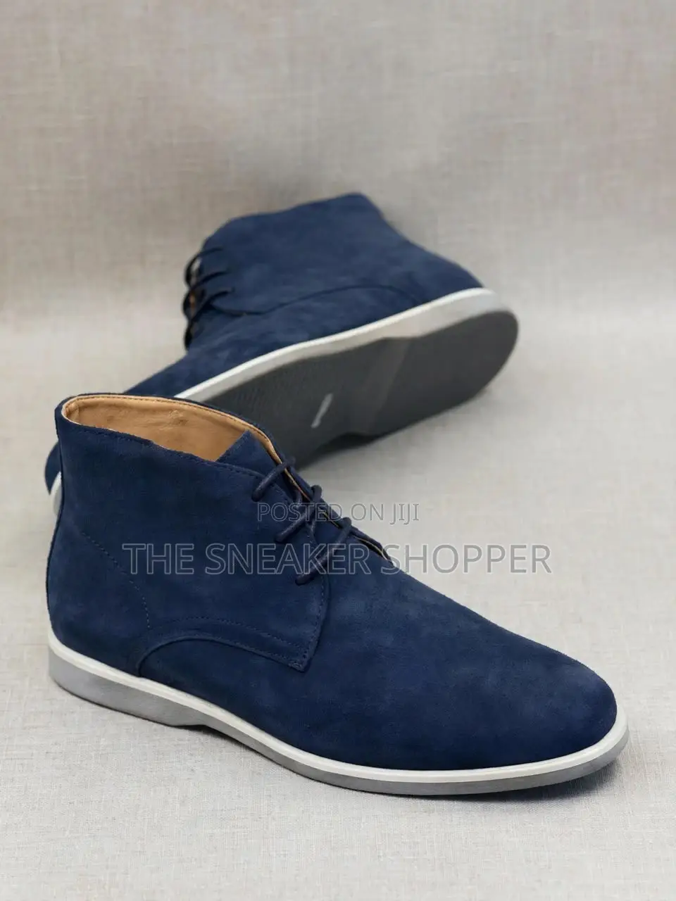 Navy Blue Suede Chukka Boot