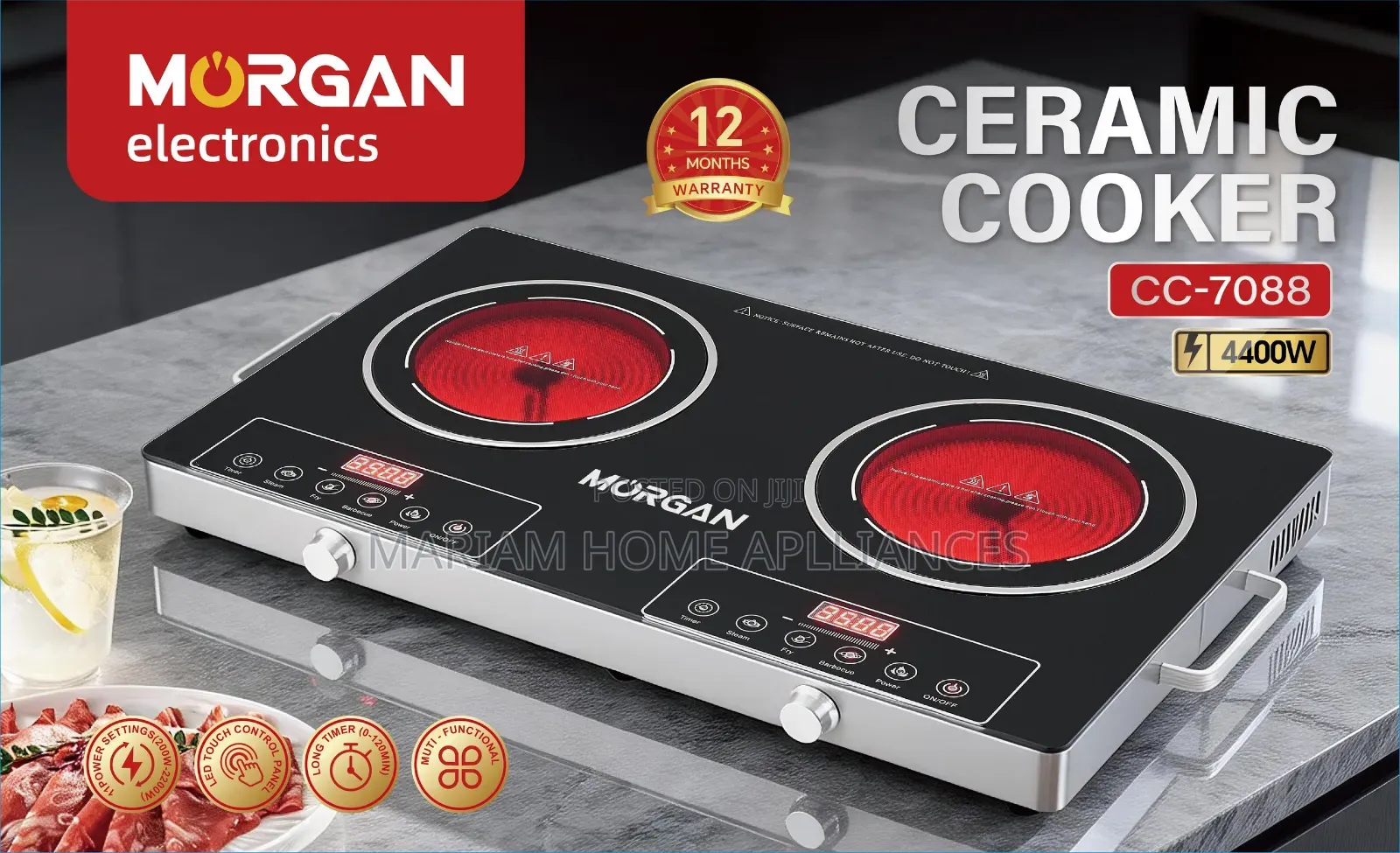 Double Infrared Electric Ceramic Stove