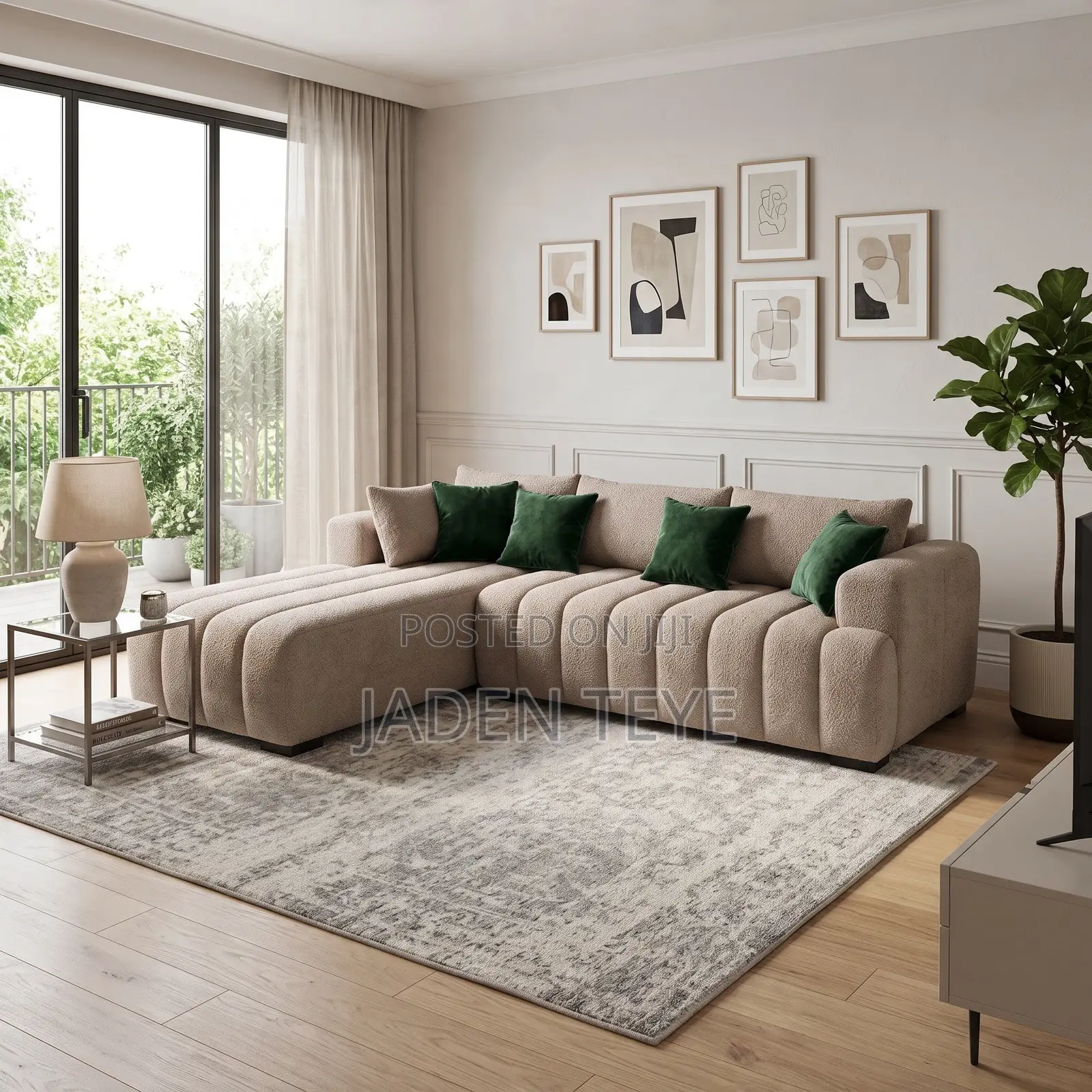 Brand New Foamy Fabric Sofa L Shape