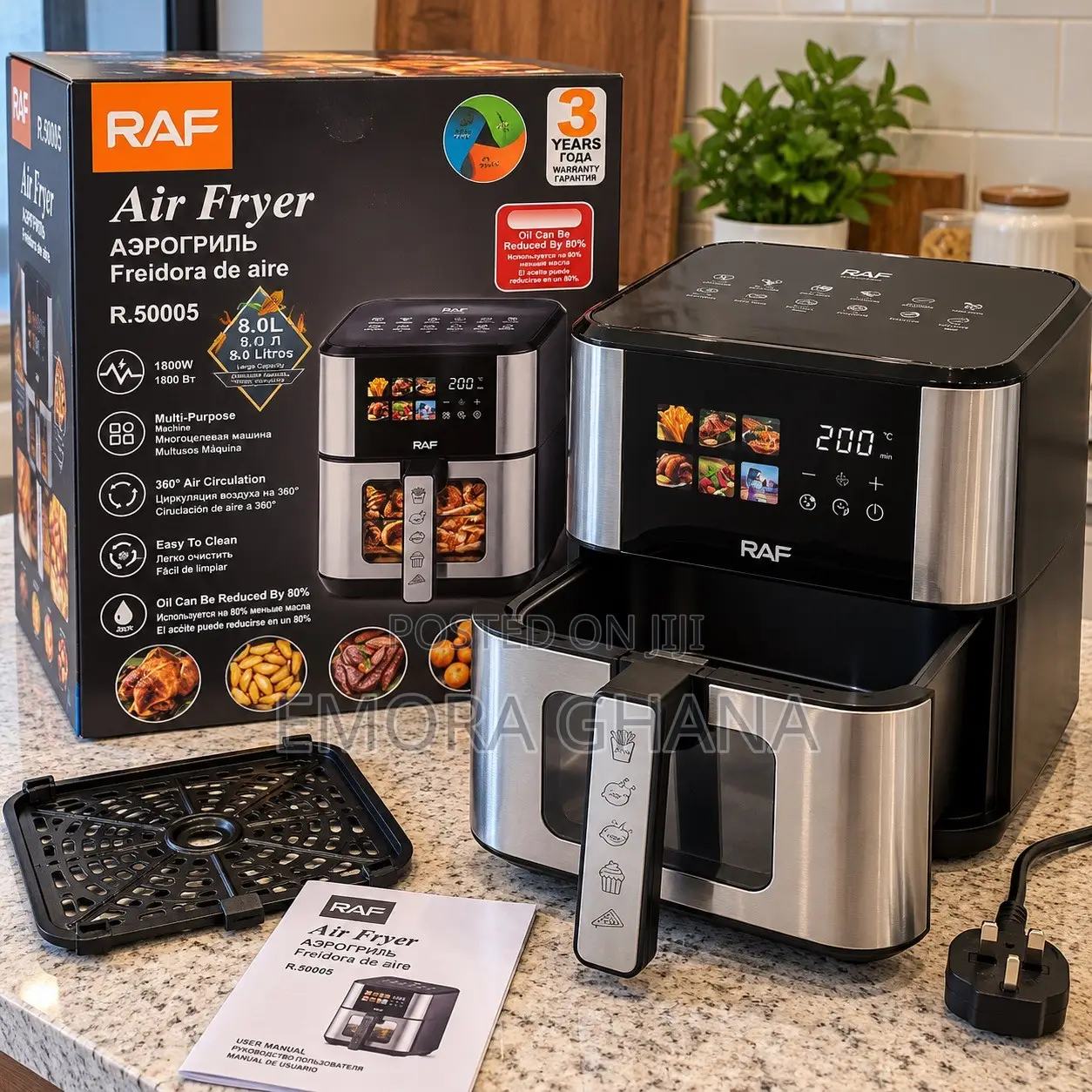 RAF 8L Smart Air Fryer With WiFi and Touch Screen