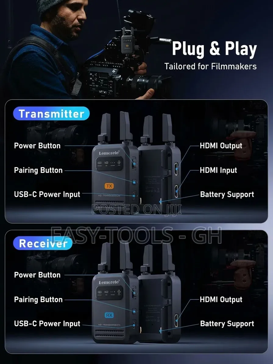 Lemorele R5000 Professional Wireless HDMI Transmitter and Receiver