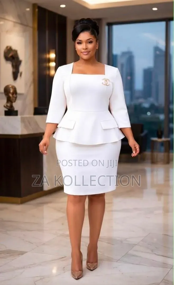 Women's White Dress With Smaller Bowtie Patterns for Weddings