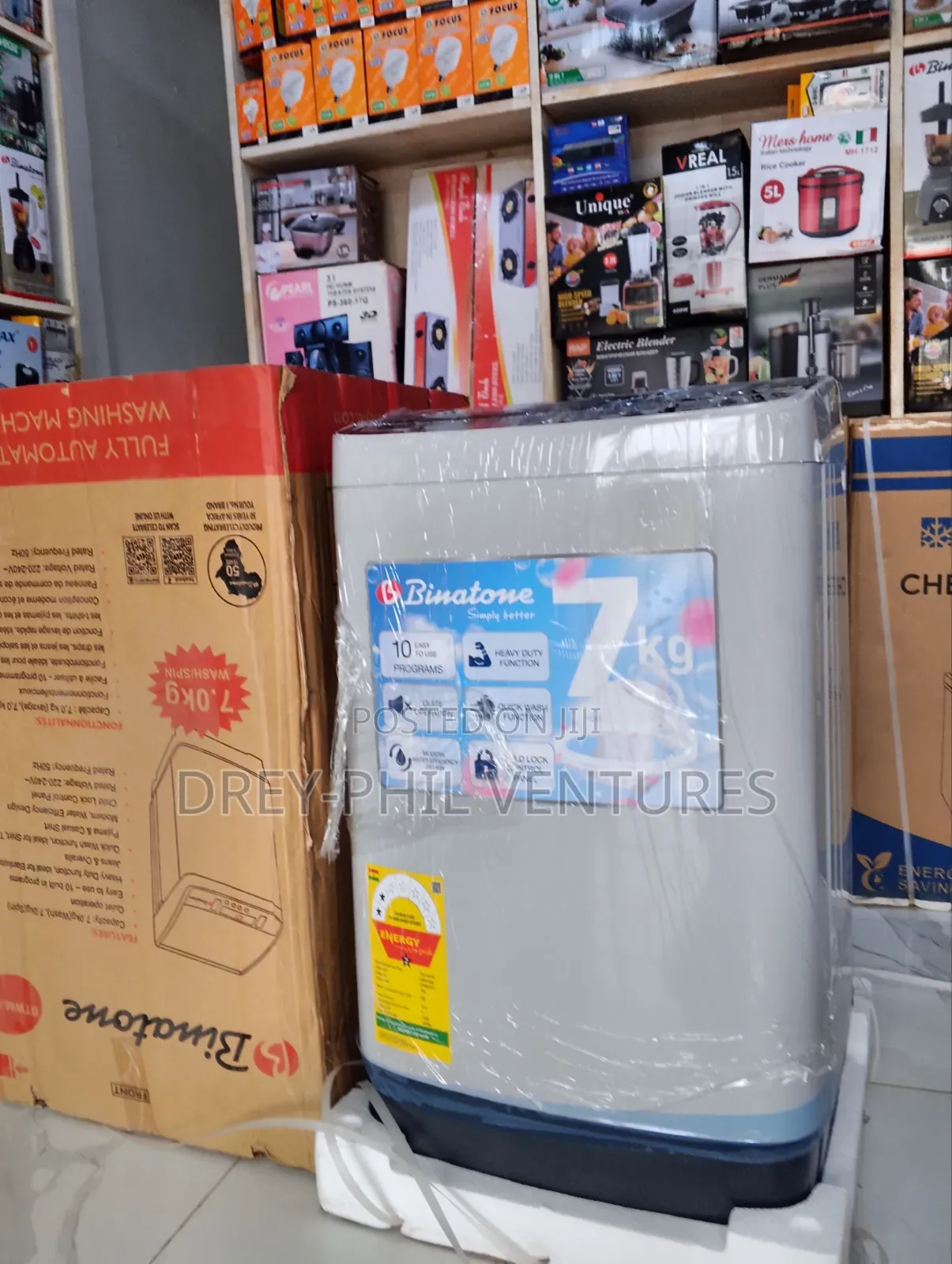 Powerful Washing Machine Binatone 7kg