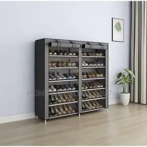 Double Door 6-Tier Shoe Rack Cabinet – Dustproof Shoe Organizer
