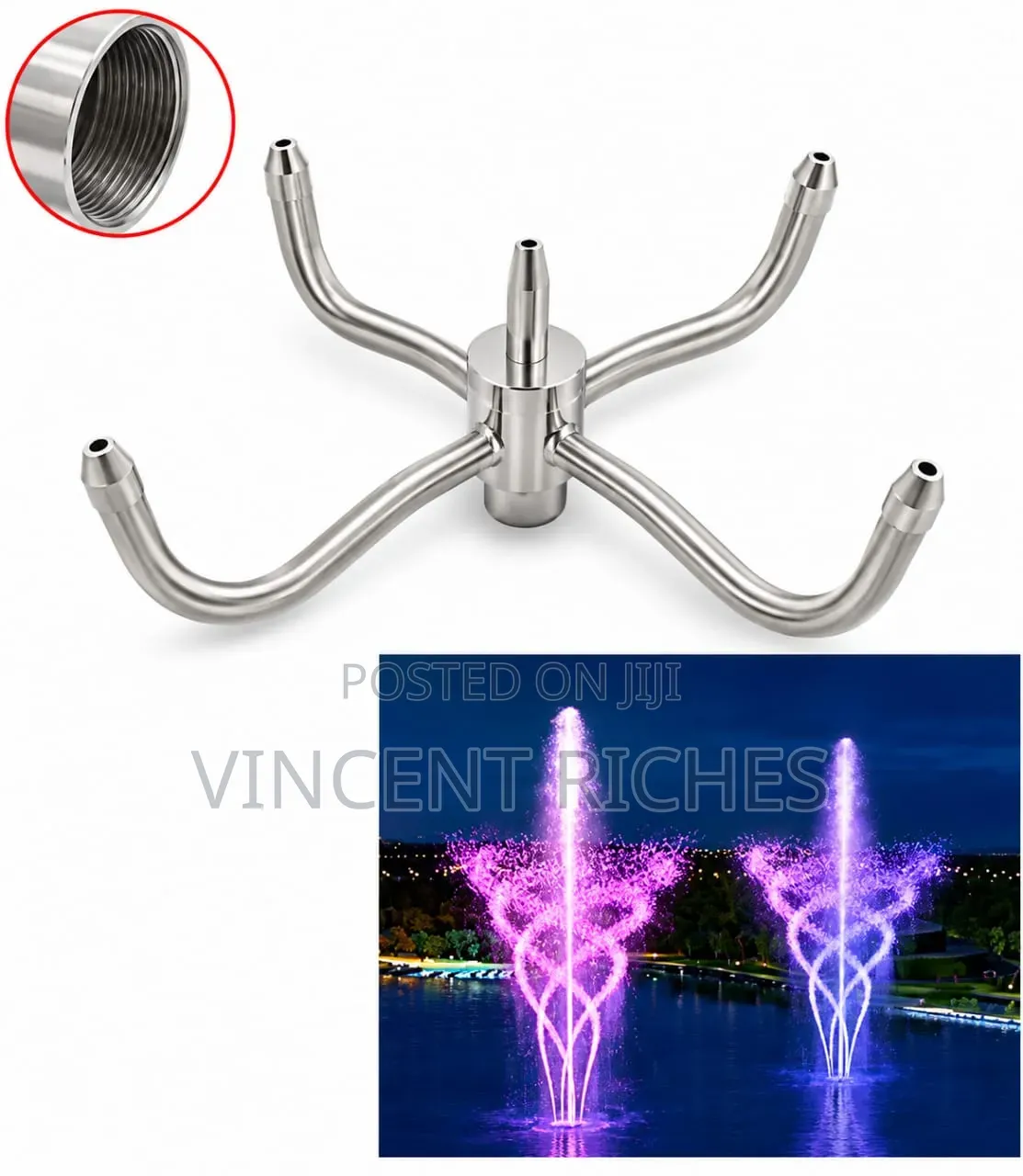 Stainless Steel Rotating Fountain Nozzle