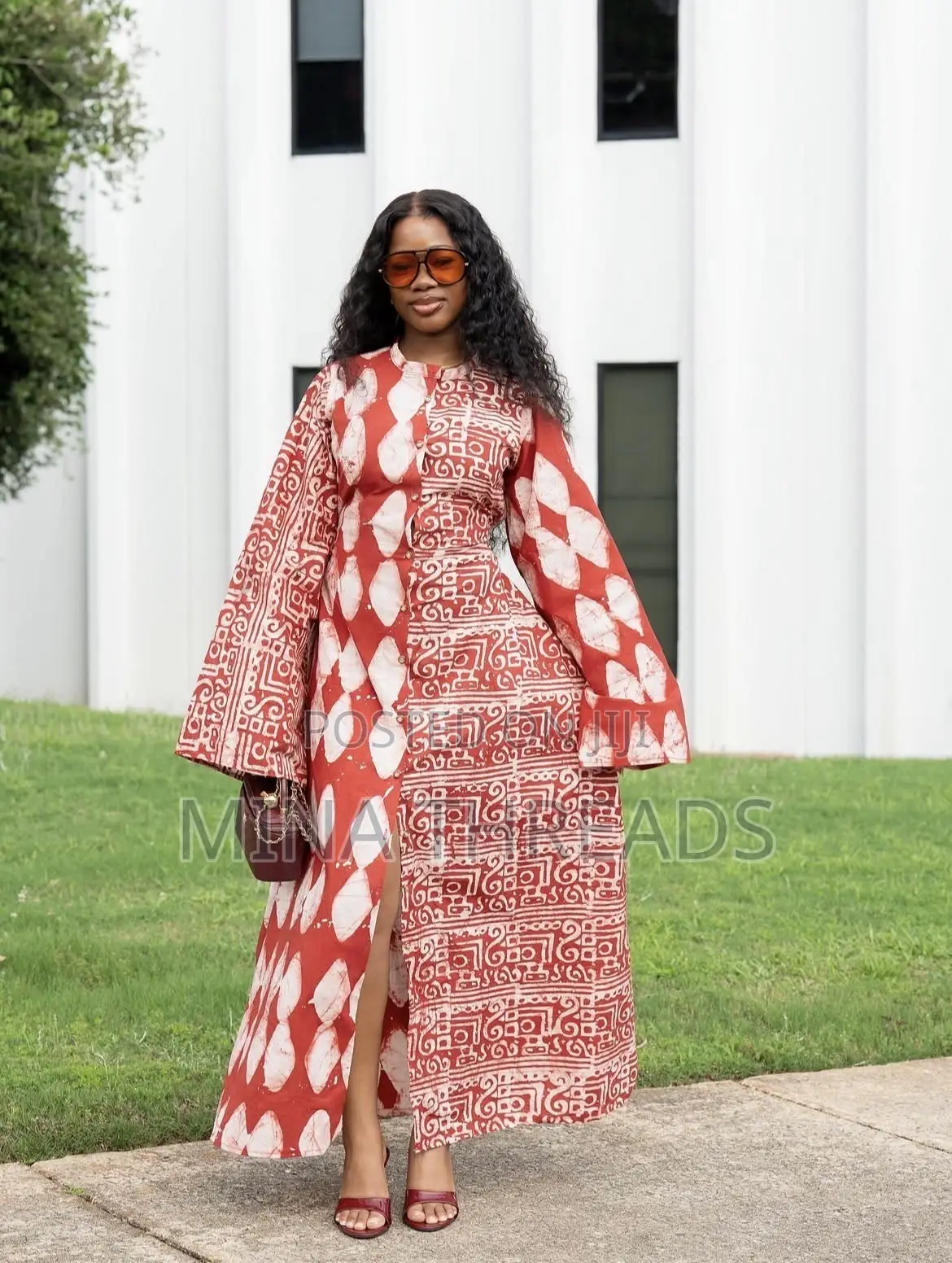 Ankara Open Shirt With Long Sleeves