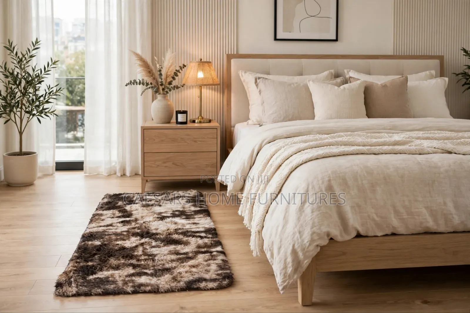  Luxury Coffee Brown Gradient Shaggy Bedside Runner - 60x160cm