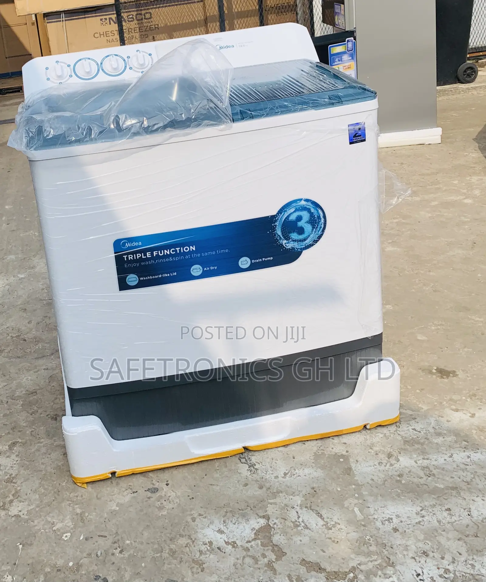 Aqua-Spin Midea White Twintub 18kg WashingMachine