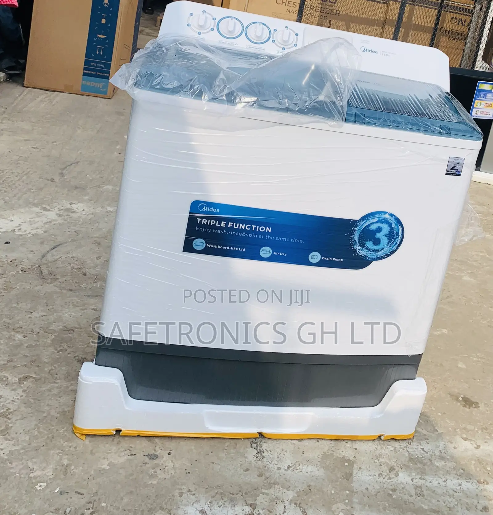Aqua-Spin Midea White Twintub 18kg WashingMachine