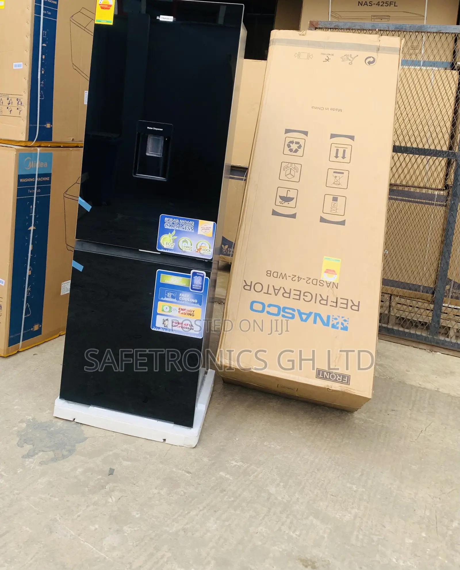 Trust Black Glass 196L Nasco 2 Doors Nasd2-42fl Fridge
