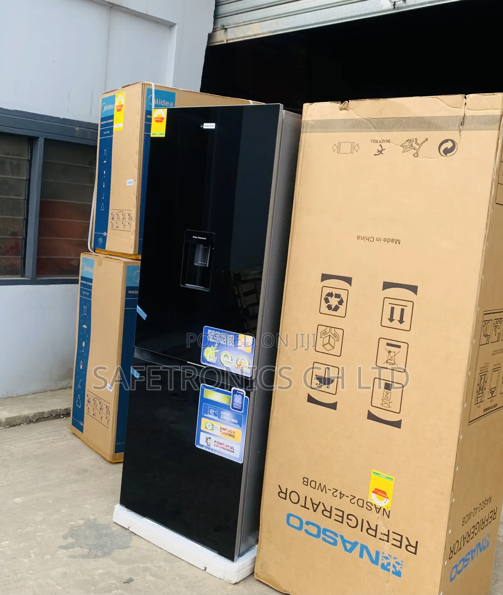 Trust Black Glass 196L Nasco 2 Doors Nasd2-42fl Fridge