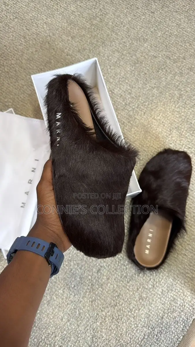 Marni Fussbett Sabot Calf-Hair Mules
