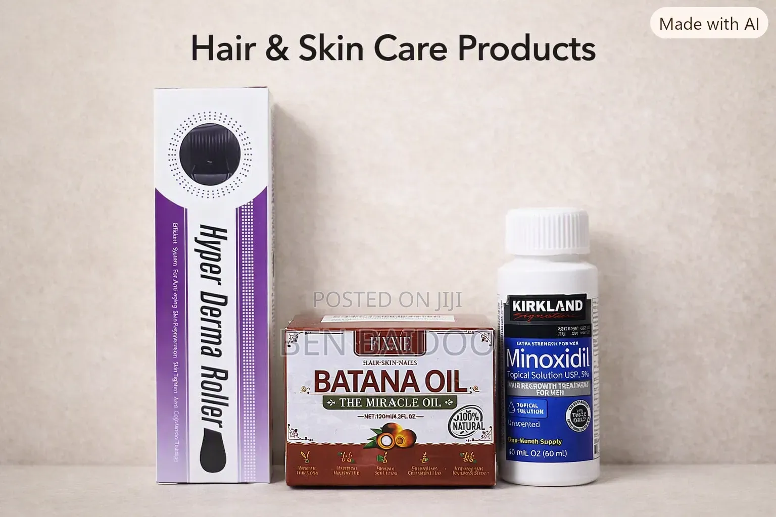 Kirkland Minoxidil+Derma Roller+Batana Cream(Fast Results)