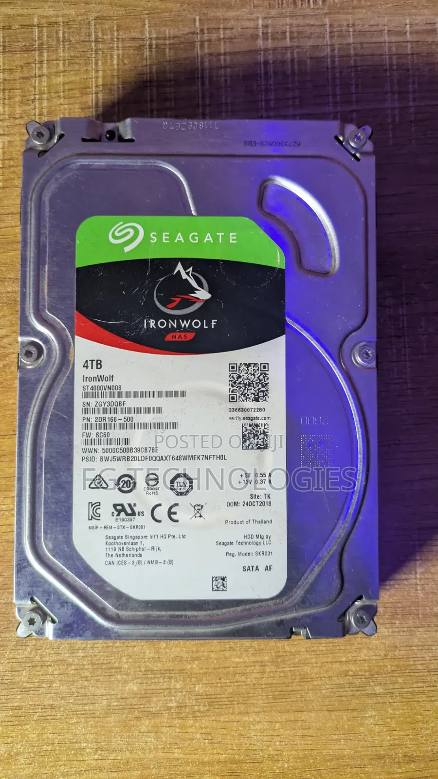 4TB SATA Hard Drive – NAS Storage (CCTV)