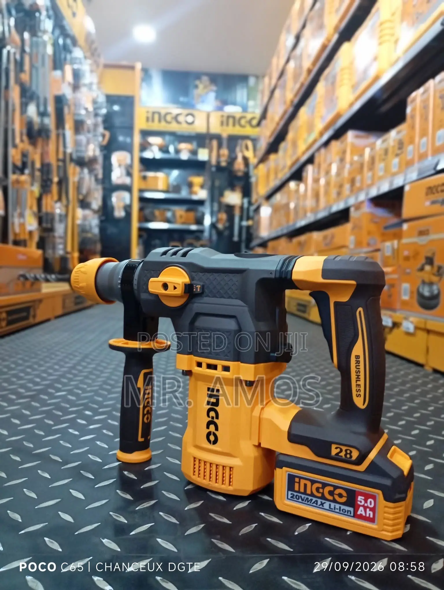 28mm Cordless Brushless Rotary Hammer +2x5.0Ah Batteries - CRHLI202862