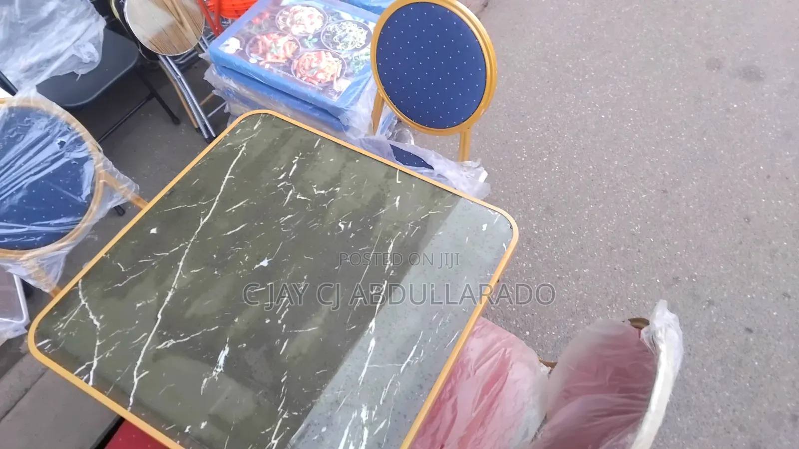 Chairs With Table Set Golden Legs Quality Metal Glasstable and Chairs