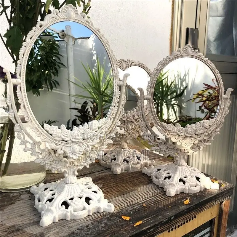 Vintage Mini Double-Sided Floral Mirror