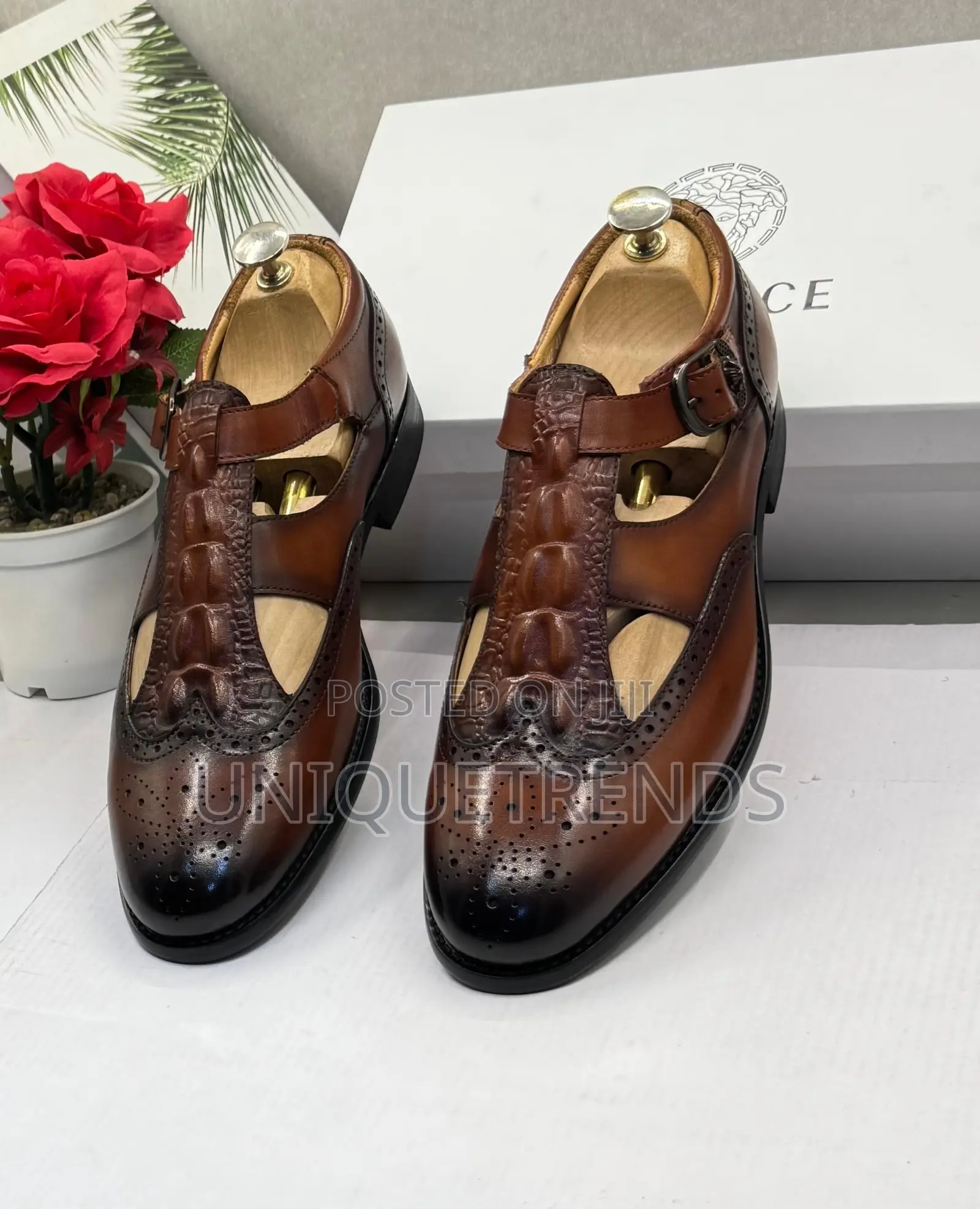 High-End VERSACE Men's Leather Shoe-Sandals