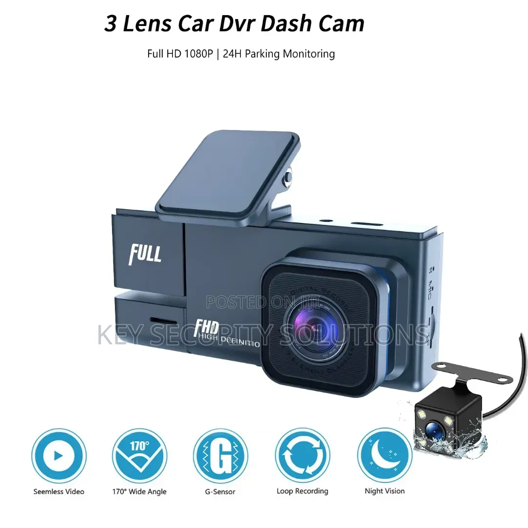 3 Channel HD Car Dashboard Camera