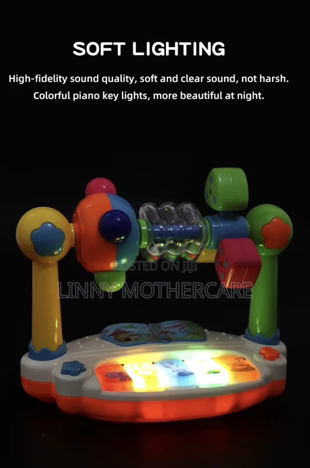 Children's Rotating Musical Toy Piano With Lighting