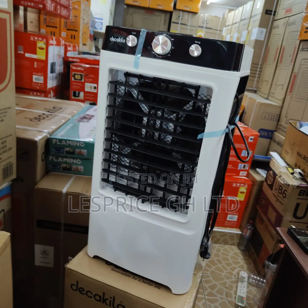 Top Rated 100W Black & White Evaporative Air Cooler From Decakila