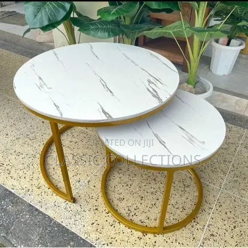2in1 Luxury Nesting Coffee Table - White Faux Marble Top
