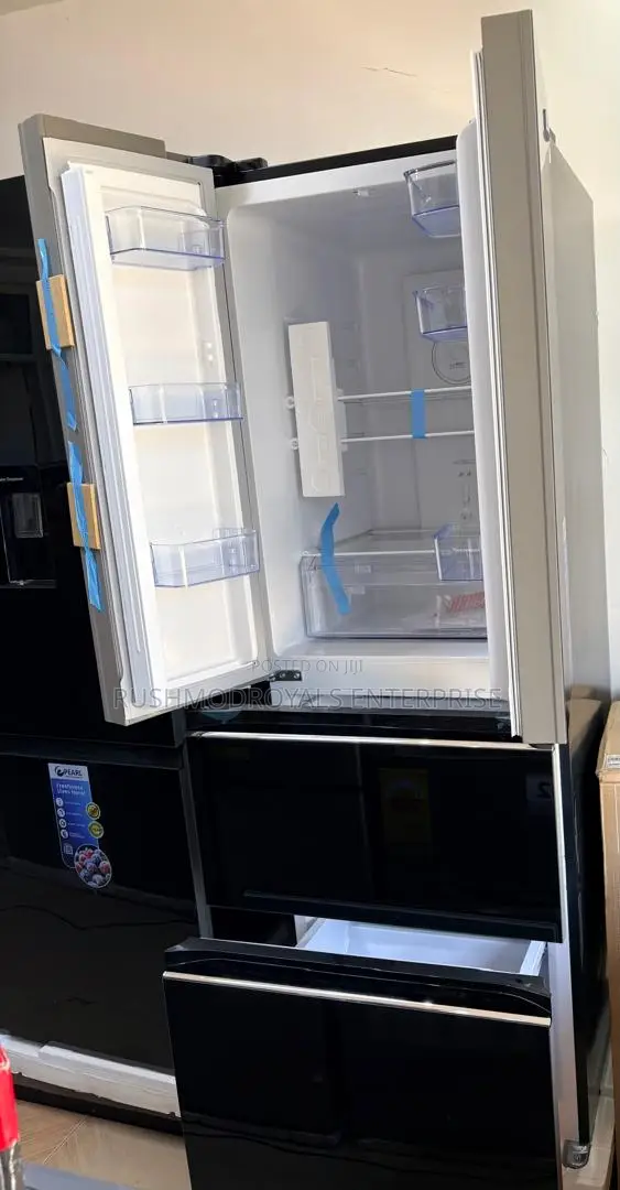 Pearl PF-441MDBG-1A 320-Liter 4-Door Refrigerator Black Mirror Fridge