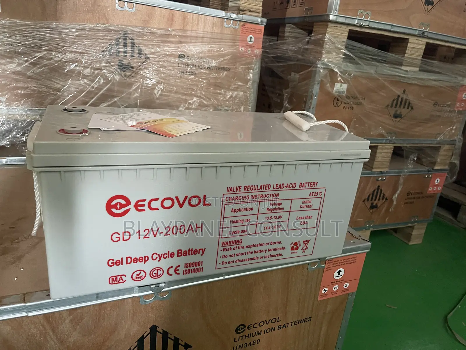 Ecovol 12v 200ah Solar Gel Battery