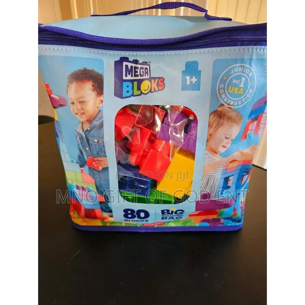 MEGA BLOKS First Builders Big Building Bag Toddler Blocks Toy Blue