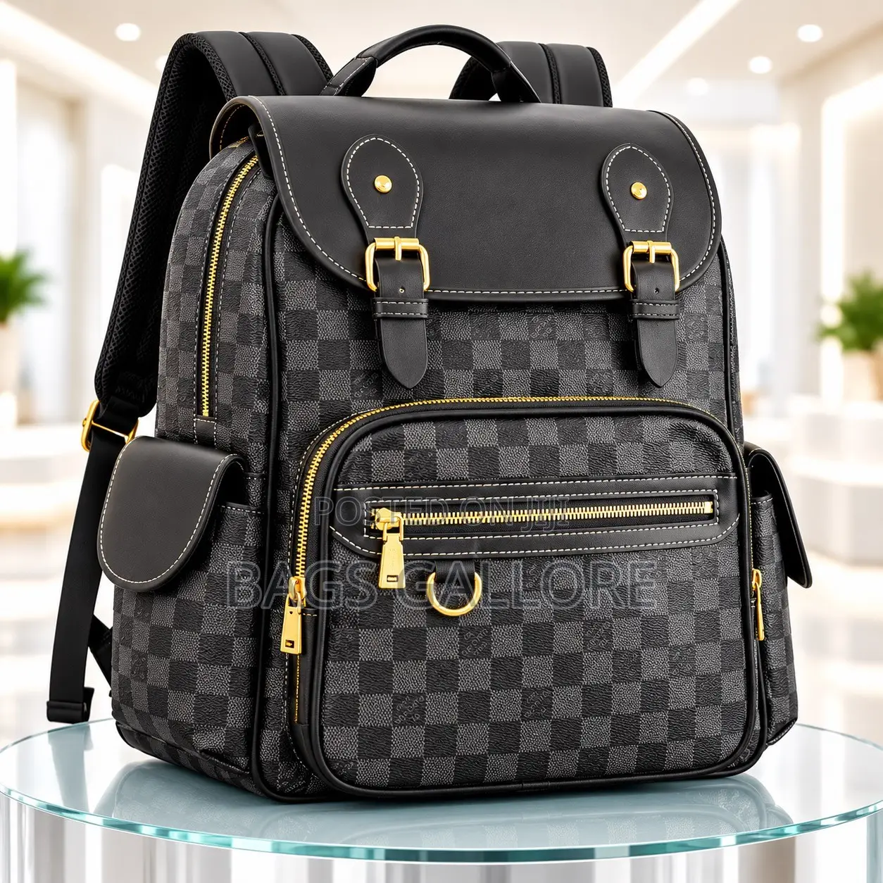 Black Leather Jungle Backpack