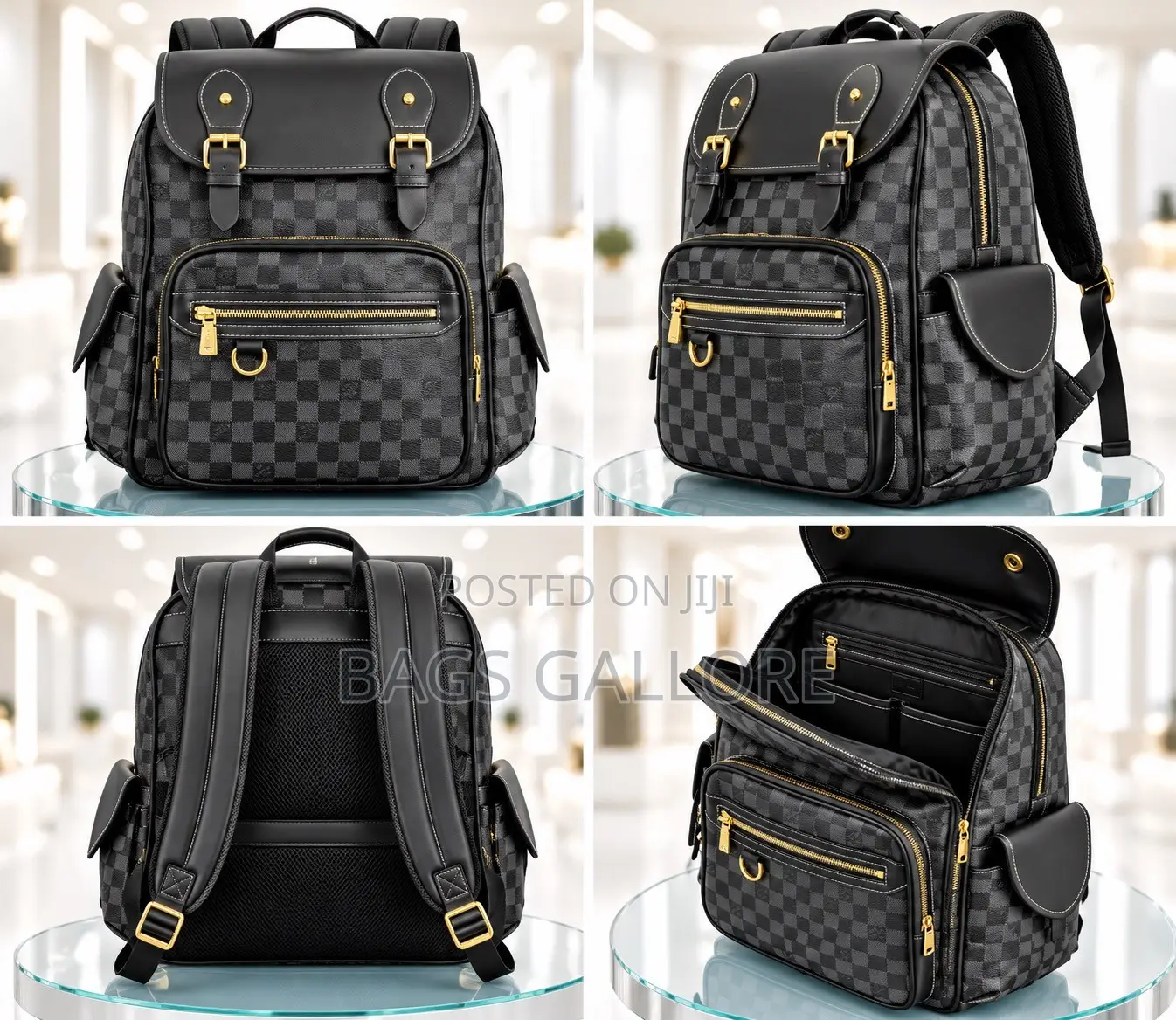 Black Leather Jungle Backpack