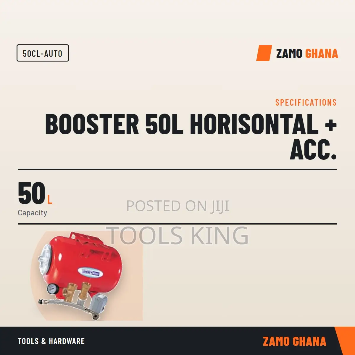 Booster 50L Horisontal + Acc. - 50cl-Auto