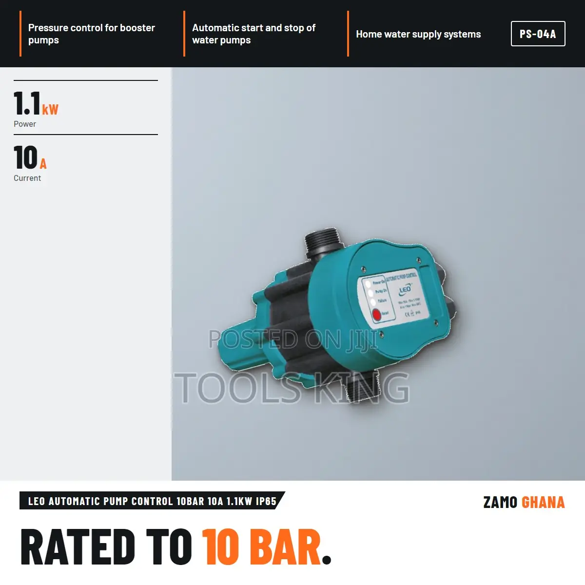 Leo Automatic Pump Control 10Bar 10A 1.1Kw Ip65 - PS-04A