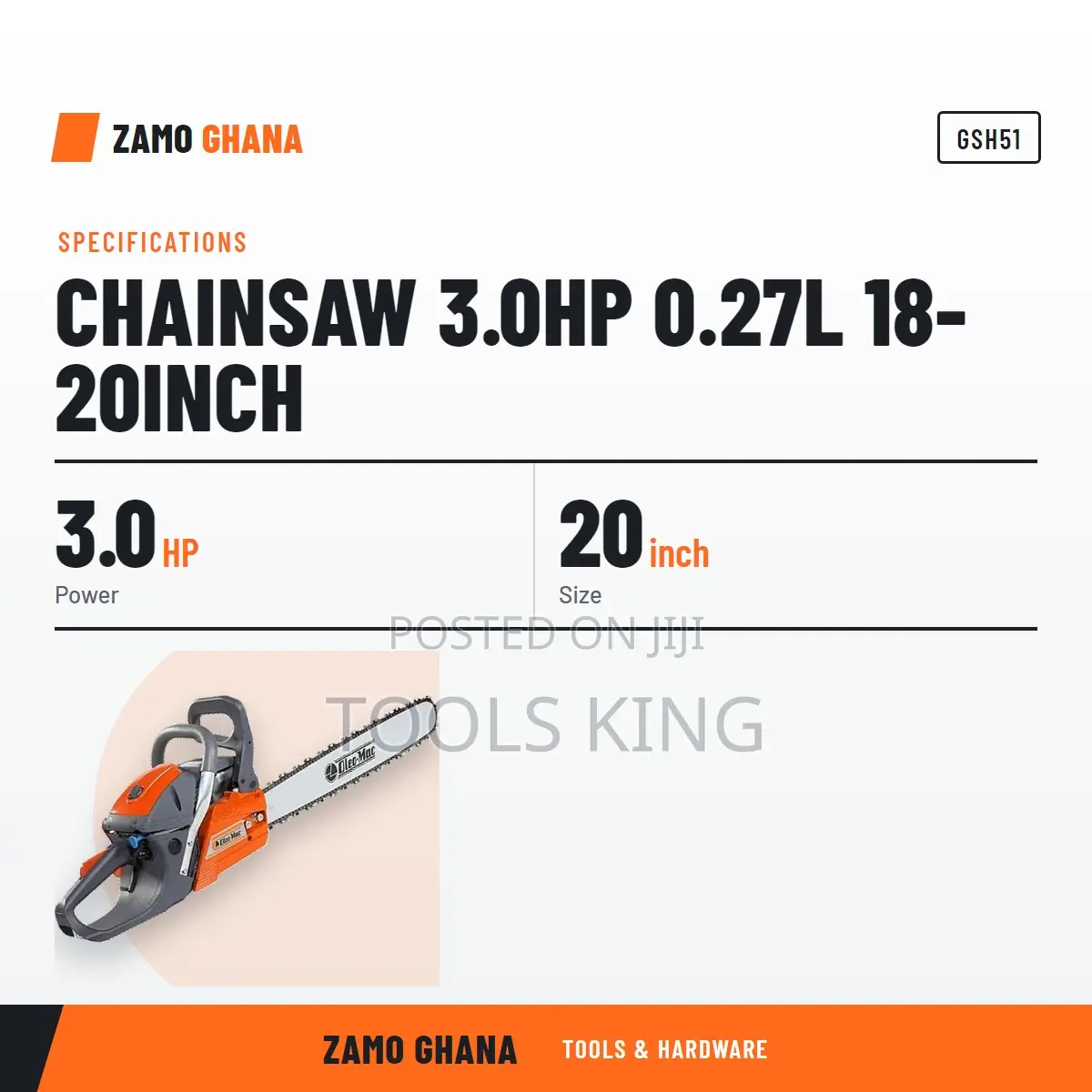 Chainsaw 3.0Hp 0.27L 18-20Inch - GSH51