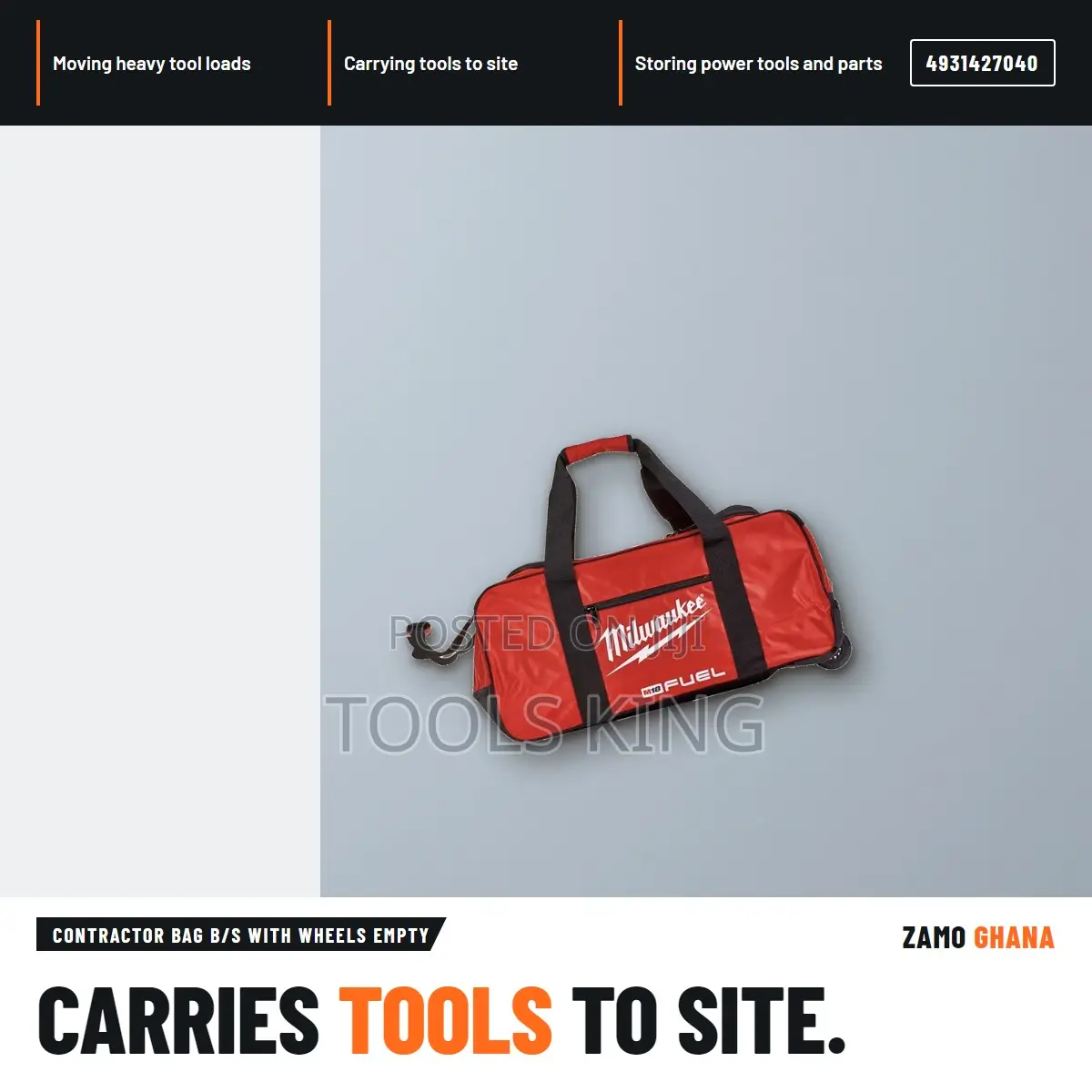 Contractor Bag B/S With Wheels Empty - 