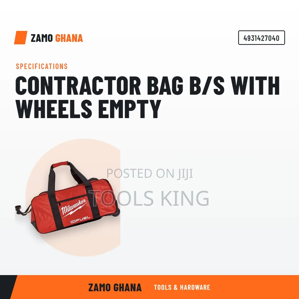Contractor Bag B/S With Wheels Empty - 