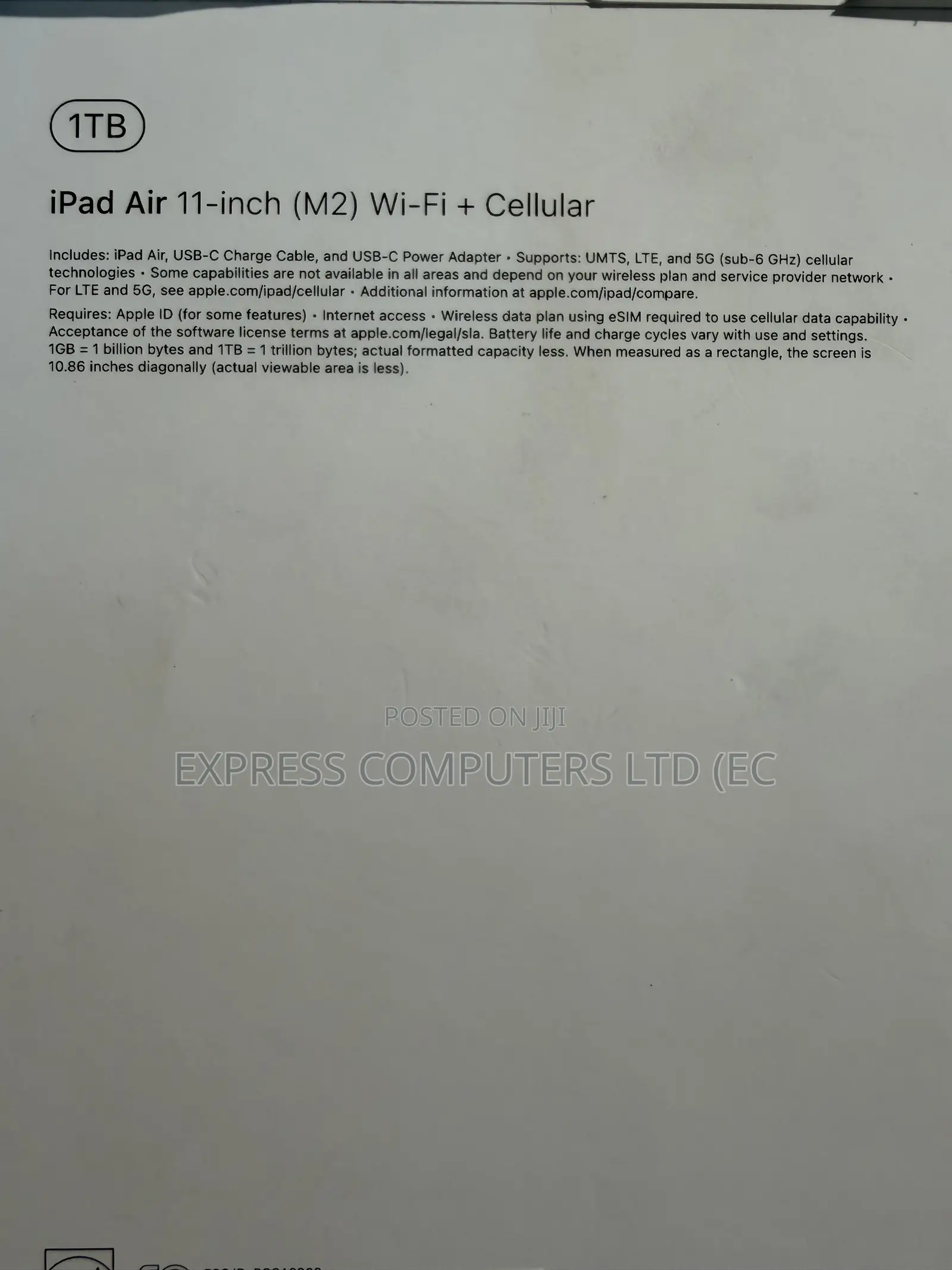 New Apple iPad Air 11 (2024) 1 TB