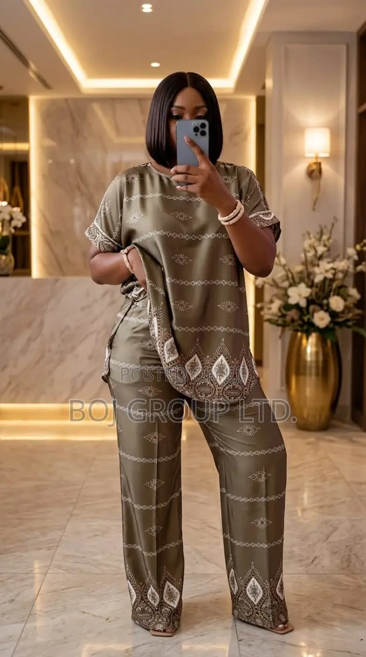 Premium Quality Ladies Shirt & Palazzo Sets–French Fabric, Ghana-Made