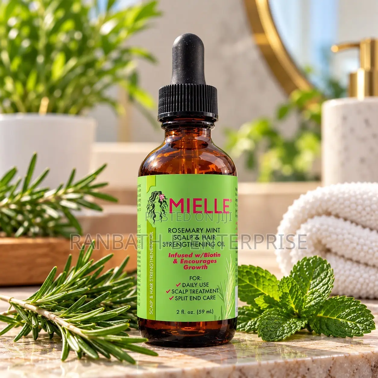Mielle Rosemary Mint Scalp & Hair Oil With Biotin – 2 Fl Oz