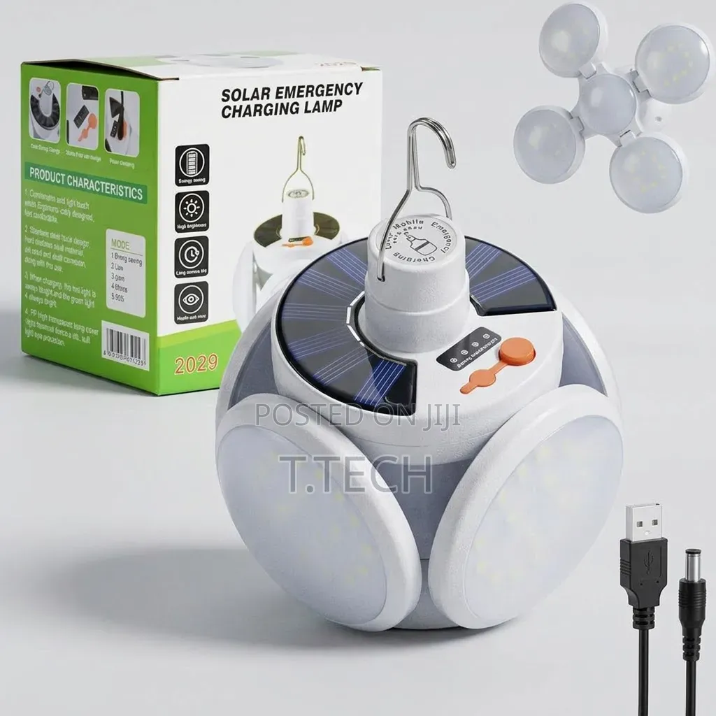 Foldable Solar & USB Rechargeable Emergency LED Lamp