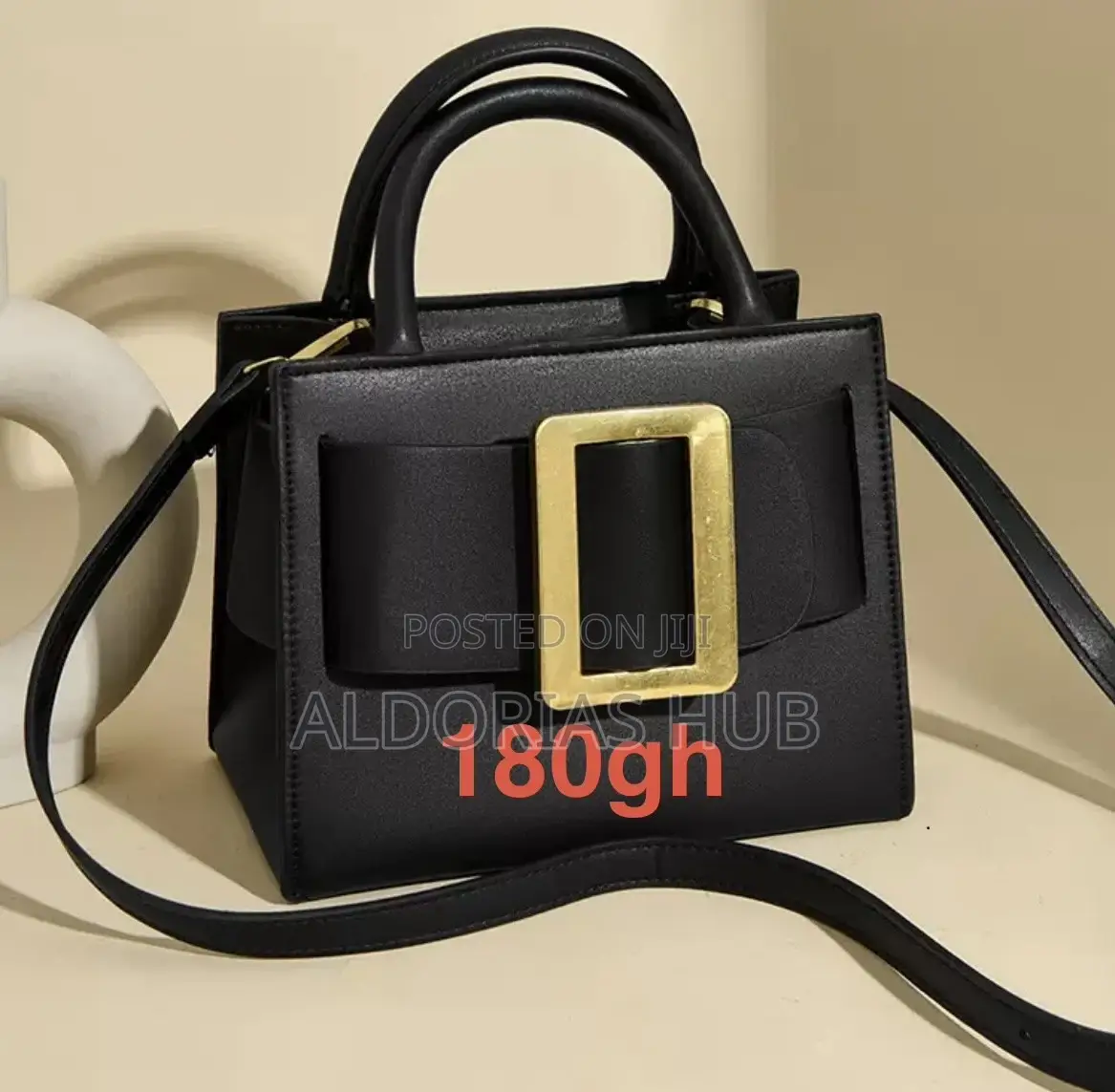 Structured Buckle Handbag.