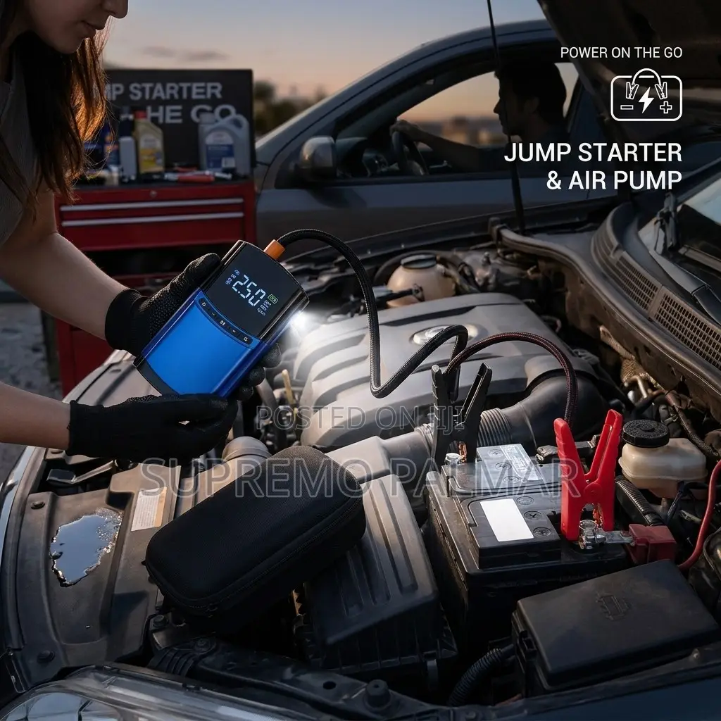 2-in-1 Portable Car Jump Starter & 150 PSI Tyre Inflator – BN03SH