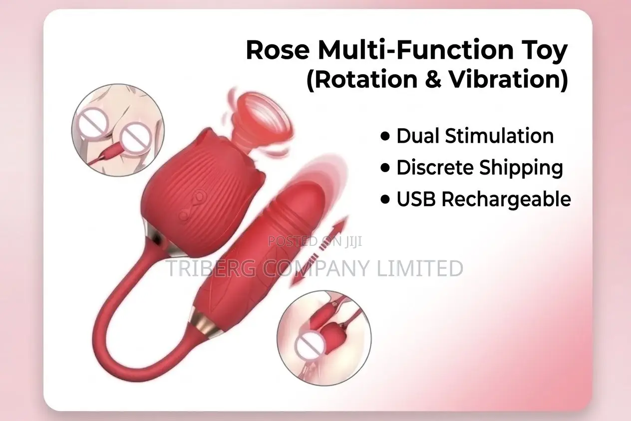 2-N1 Automatic Telescopic Rose Vibrator Sex Toy for Vagina Women
