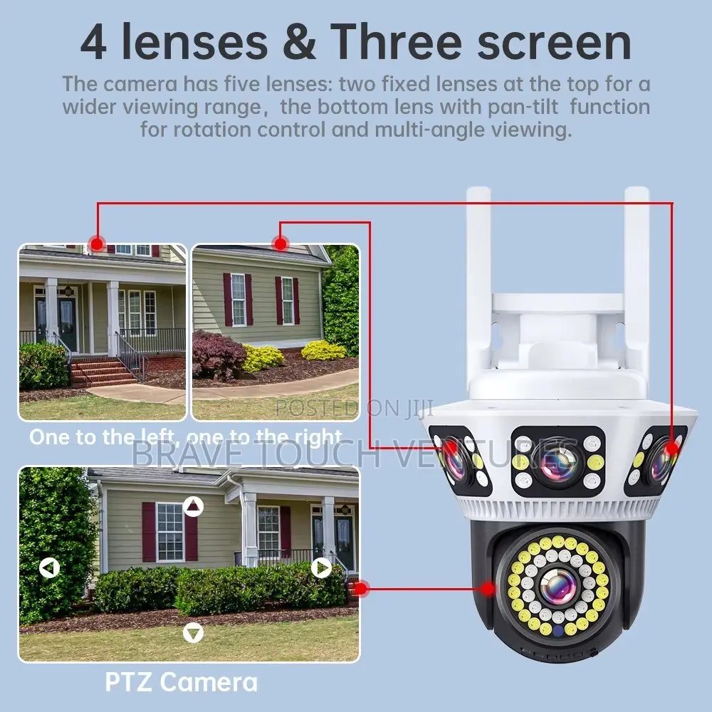 Difang 6K 3 Lens Wifi CCTV Security Camera Two Way Audio