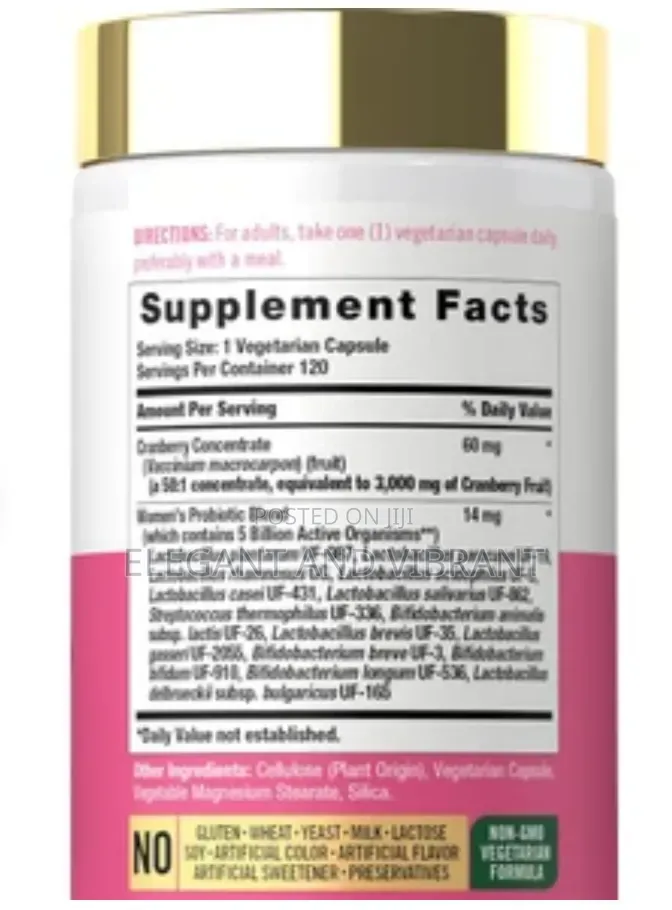 Womens Cranberry Plus Probiotics for Her | 120 Capsules