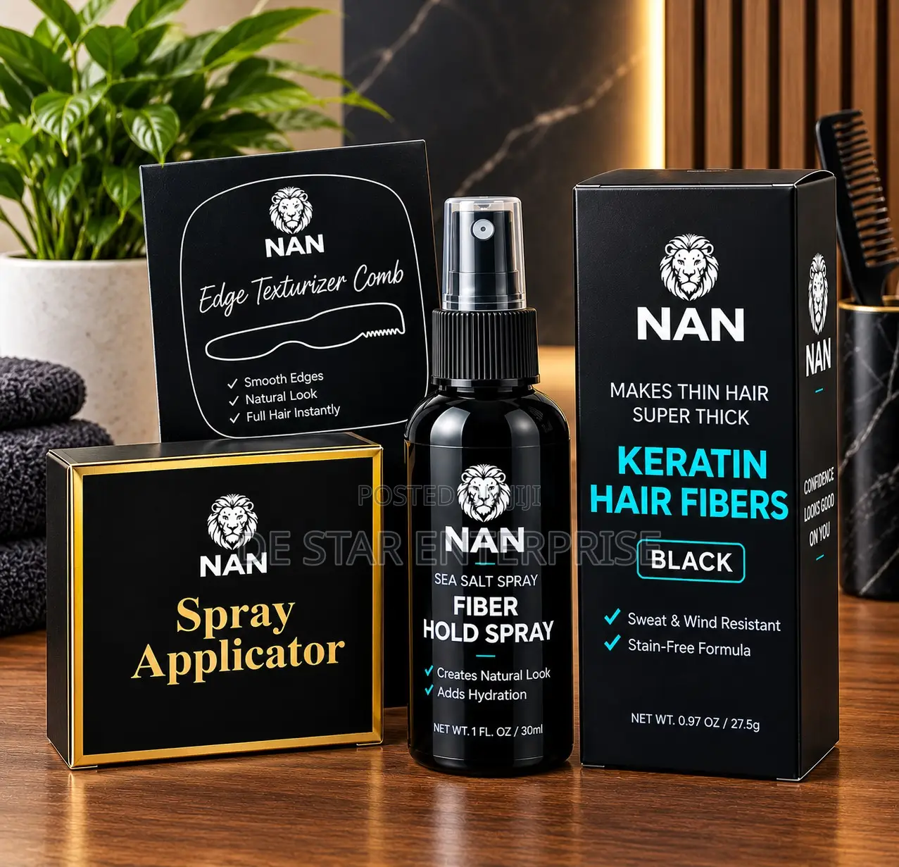 NAN Hair Fiber Styling Kit – Black
