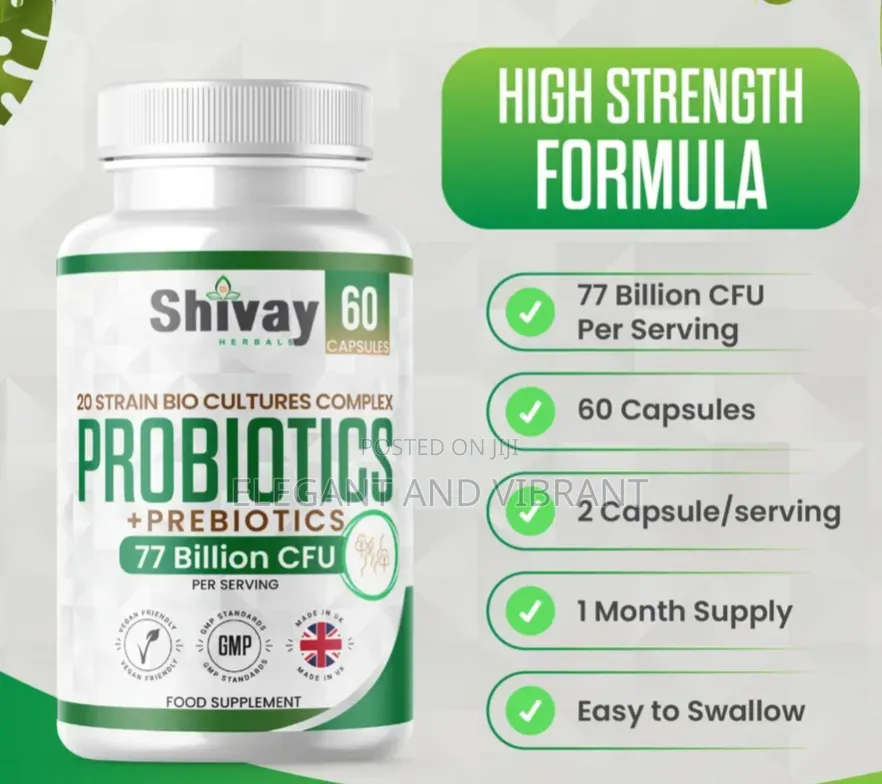 Probiotic & Prebiotic Complex - 77 Billion CFU- 20 Live Strains-60Caps