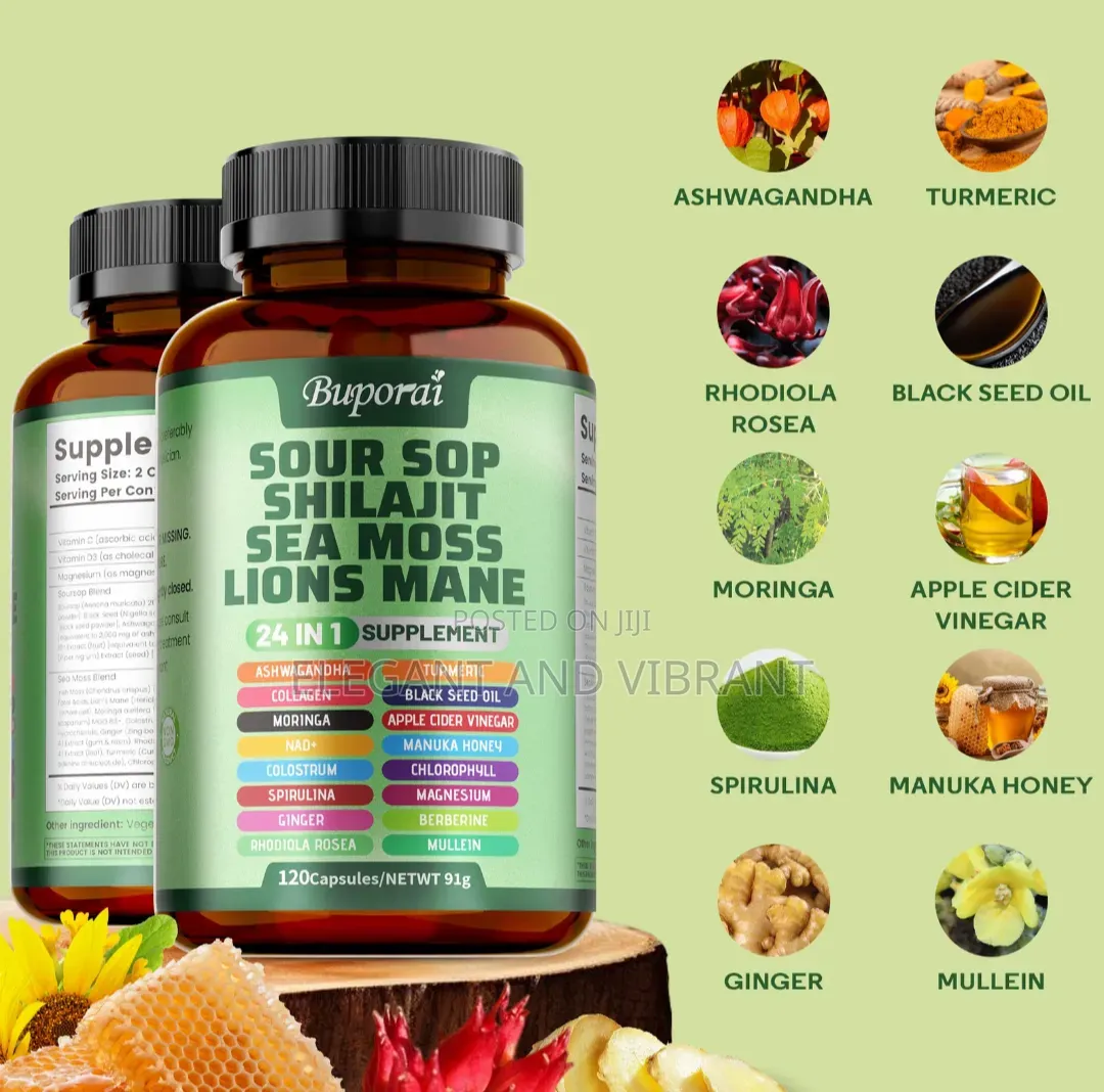Sour Sop Shilajit Sea Moss Lion's Mane-Energy,Brain Boost,Immune Sup