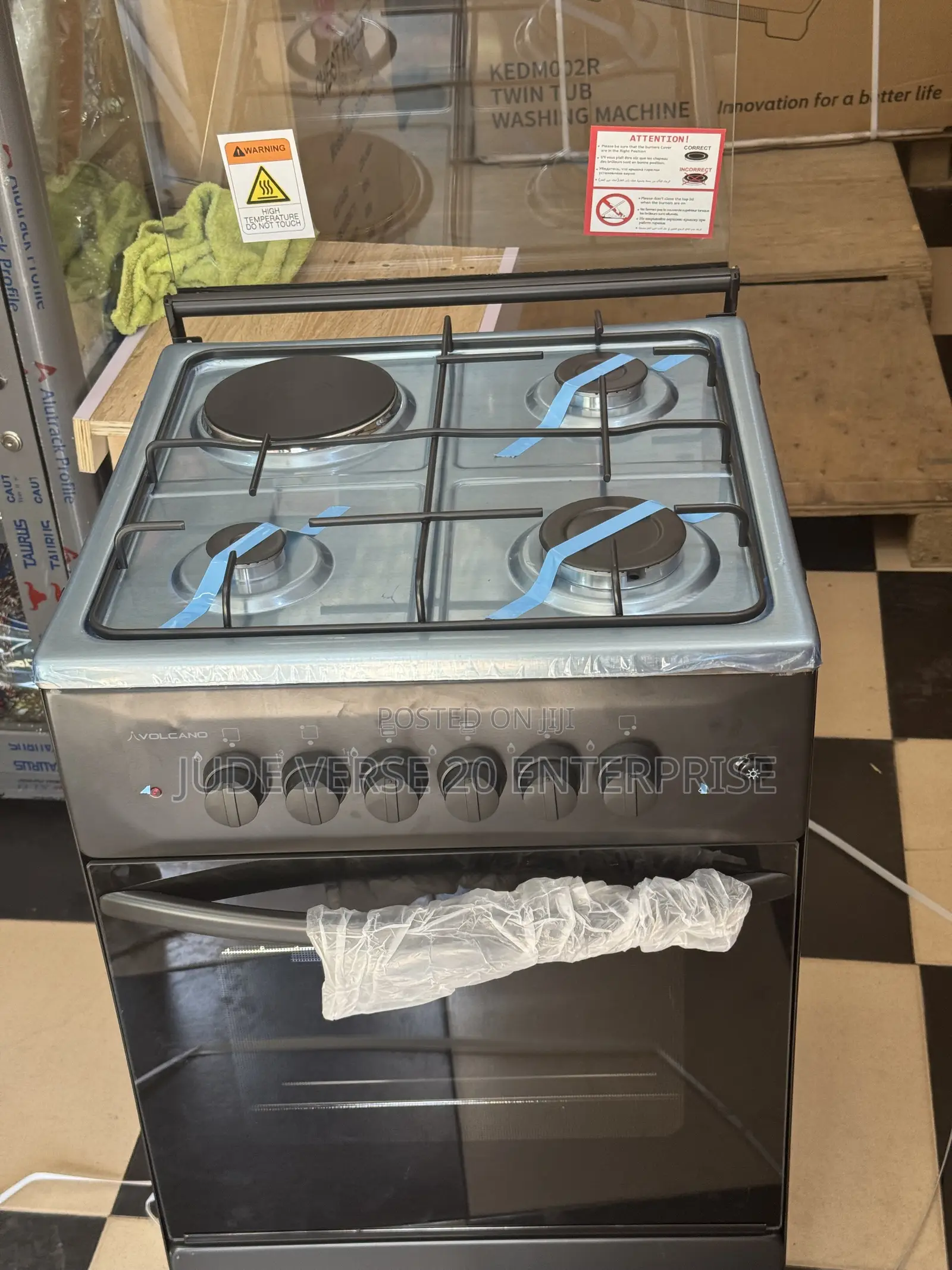 Volcano Gas Cooker 3 Burner + 1 Electric